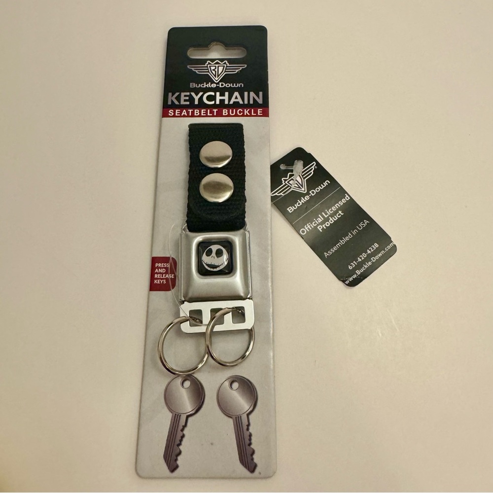 NWT. Jack Skellington keychain. Seat belt buckle style keychain from Buckledown.